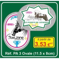 Plaque Alu numérique Ovale - Réf PA3